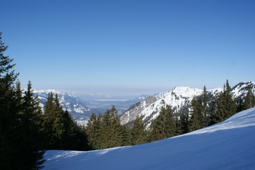 view from the mountain towards the Switzerland